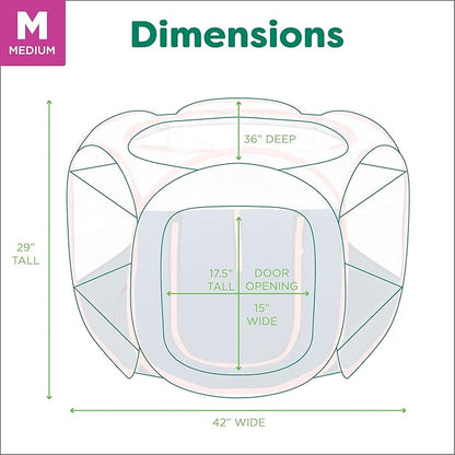 Furhaven Portable Dog Playpen Cat Tent, Pet Playground/Kennel Foldable Indoor Outdoor Zippered Puppy Crate - Navy, Medium