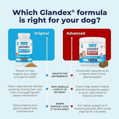 Vetnique Glandex Dog Fiber Supplement Powder for Anal Glands with Pumpkin, Digestive Enzymes & Probiotics - Vet Recommended (Regular or Advanced Strength) - Boot The Scoot (5.5 oz, Vegan Salmon)