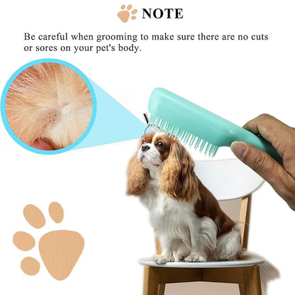 Scalable Small Grooming Dog Brush, Puppy Massaging Hair Brush, for Small Dogs Cats Rabbits of All Hair Types (Blue)