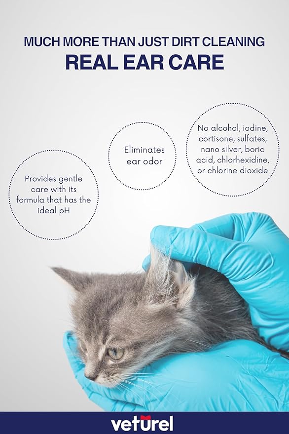 Gentle Dog Ear Care - Dog Ear Odor - Dog Ear Cleaner - Ear Wash for Dogs - Cat and Dog Ear Cleaning Solution - Soothes Itchy Ears - Removes Ear Wax - Cat Ear Care 3.4 oz