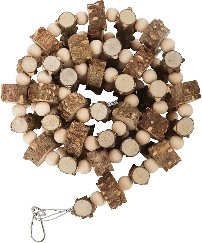 Bird Parrot Ladder Bridge Toy, Bird Swing Toy, Natural Pepper Wood Hanging Pet Chewing Toy, Rat Hamster Climbing Toys, Cage Accessories for Bird Parrot Rat Squirrel Sugar Gliders