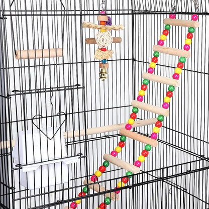 Yaheetech 39-inch Roof Top Large Flight Parrot Bird Cage for Small Quaker Parrot Cockatiel Sun Parakeet Green Cheek Conure Budgie Finch Lovebird Canary Pet Bird Cage w/Toys