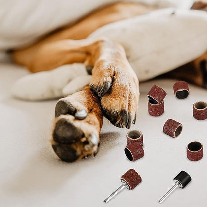 22 Pet Nail Grinder Replacement Kit with Grit Sanding Bands Pet Smoother Claw Care Black Grinding Drums Dog Nail Grinder Replacement Dog Claw Grooming Supplies(1/2 Inch 120 Grit)