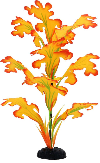 2-Pack 12 Inch Aquarium Silk Aquarium Plants, Artificial Plastic Plant for Small Tank, Goldfish, Fish Hides (Yellow, 12 Inch)