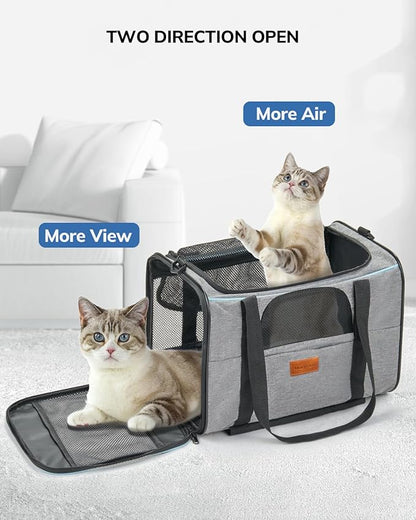 Morpilot Cat and Dog Carrier with Detachable Wheels - Airline Approved Rolling Carrier for Small Pets and Cats - Foldable Pet Travel Bag