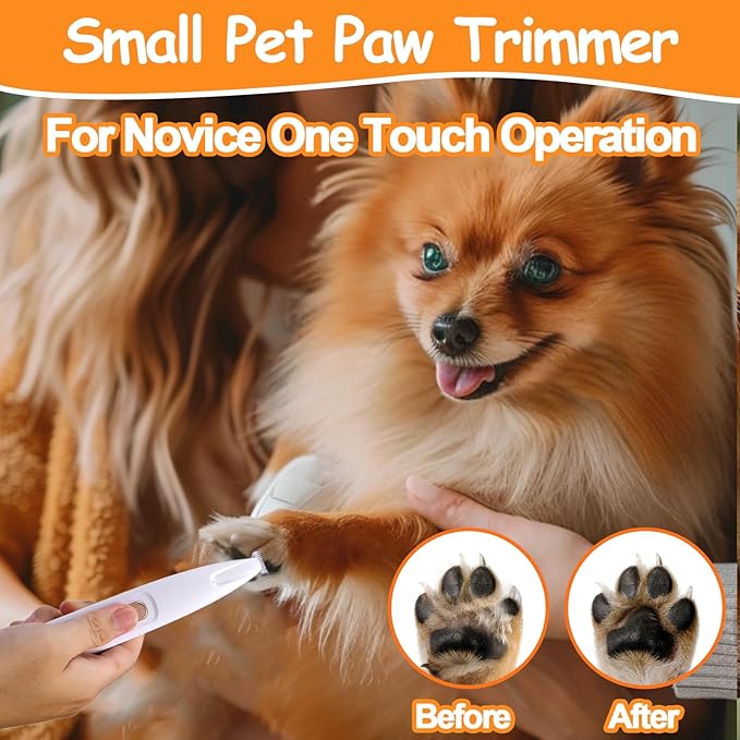 AIERSA Pet Micro Precision Trimmer, Dog Paw Trimmer with LED Light,Quiet Pet Hair Trimmer,Waterproof Pet Shaver for Grooming,Electric Paw Clippers for Large/Small Dogs and Cats