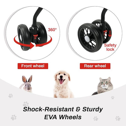 Pet Stroller,3-in-1 Folding Dog Stroller,Multifunction Dog Cat Jogger Stroller,4 Wheel Foldable Pet Stroller with Detachable Carrier Storage Basket&Storage Bag for Medium Small Dogs Cats