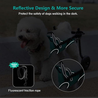 Updated Dog Wheelchair for Back Legs, Small Dog Wheelchair Carts with Wheels, Light Weight Wheelchair for Leg Support Helps Senior, Injured, Paralyzed (S&M)