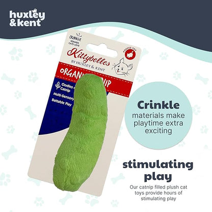 Huxley & Kent Plush Cat Toy - Interactive Catnip Toy for Cats & Kittens - Soft with Crinkle & Catnip - Fun Indoor Play - Pickle