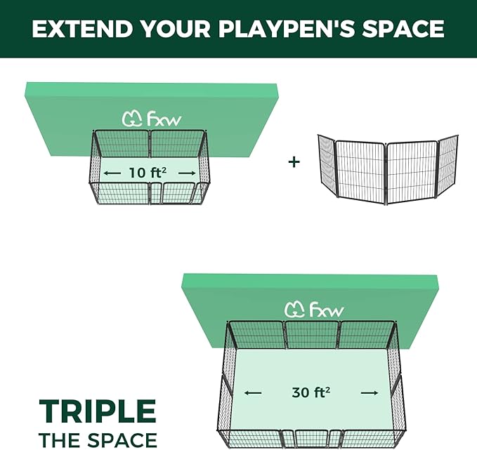 FXW Homeplus Dog Playpen for Indoor Use - Stress-Free and Safe Play, Heavy Duty 32 Inch 4 Panels Dog Pen for Puppies, Small and Medium Dogs, Black_atented