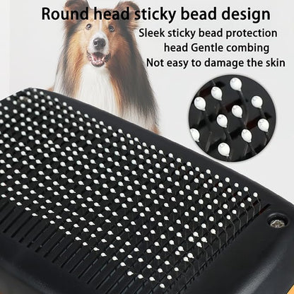 Self cleaning slicker brush for dogs and cats, skin-friendly grooming cat brush, easy-to-clean dog hair brush, depilatory brush, hair brush puppy brush, pet cleaning accessories (Yellow)