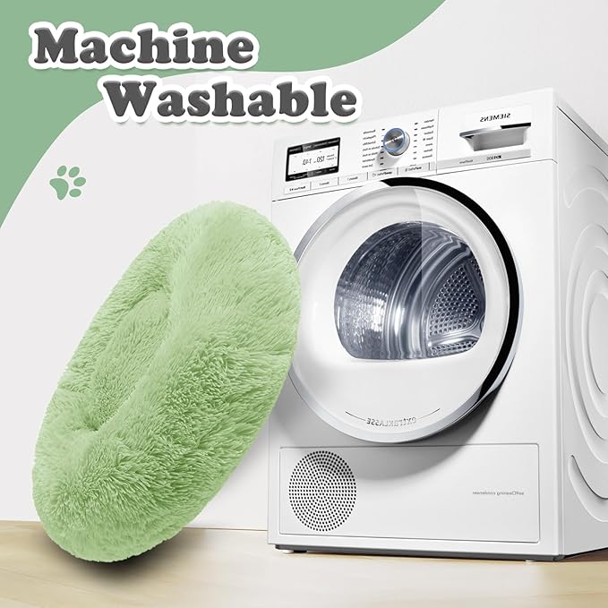 JOLLYVOGUE Dog Beds, Calming Small Dog Bed, Anti-Anxiety Dog Bed for Small Dogs, Fluffy Donut Dog Bed, Cozy Dog Cat Cushion Bed for Small Medium Dogs (24")