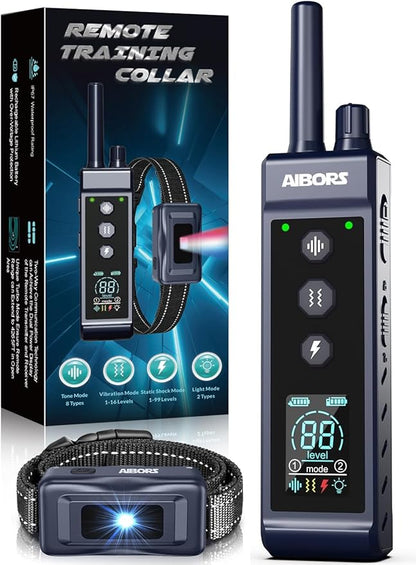 Dog Shock Collar, 4300FT Waterproof Dog Training Collar with Remote for 5-150lbs Small Medium Large Dogs, Rechargeable E Collar with Beep (1-8), Vibration(1-16), Safe Shock(1-99),Shock Collar for Dogs