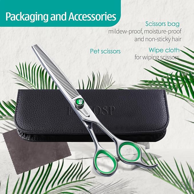 46 Teeth Dog Thinning Shears for Grooming 7.0 inch Professional Blending Thinning Scissors for Dogs Cat Pet Japanese 440C Stainless Right Handed