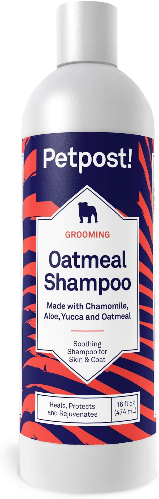 Petpost | Oatmeal & Chamomile Shampoo for Dogs with Dry Skin - Naturally Heals, Protects, Rejuvenates Dog Skin & Coat - Oatmeal, Chamomile, Aloe & Yucca Formula 8 oz.