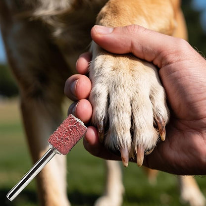 22-Pack Pet Nail Grinder Replacement Kit - 60 & 100 Grit Sanding Bands for Dogs & Cats - Black Grinding Drums Claw Care, Compatible with All Major Pet Grinders (1/4 Inch)