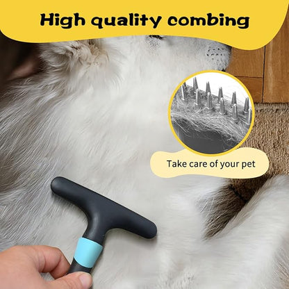 Pet Hair Remover, Portable Dog Cat Hair Remover Lint for Hairball, Fuzz, Carpet Restoration, Carpet Rake, Carpet Groomer Rake, Shag Rug Rake, Hair Cleaner Suitable for Rug and Carpet (Bone Blue)