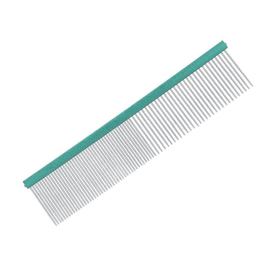 Greyhound Comb For Dogs, Metal Dog Comb Dog Combs with Rounded Ends Dog Comb Cat Comb For Removing and Knots Grooming Tool For Long Short Haired Dog (Green 13cm/5.1in)