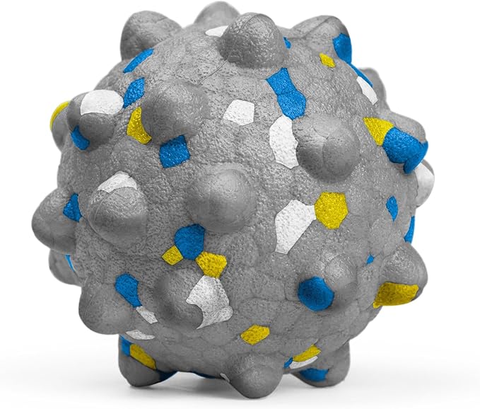 Dog Balls for Aggressive Chewers,Indestructible Tennis Balls for Dogs, Durable Bouncy Dog Toy Balls, Interactive Dog Toys for Fetch Game, Lightweight Floating Balls (Grey Medium)