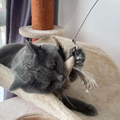 TTcat Feather Toys, 4 Pcs Simulation Birds Refills, Cat Toys Replacement Feathers for Cat Kitten Wand.