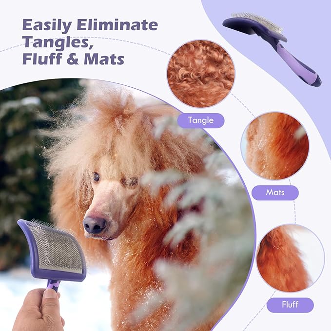 Dog Brush for Poodles,Grooming Brush for Dematting, and Detangle,Dog Brush for Poodles,German Shepherd Hair,Pitbulls,Yorkies,Labrador Retriever Grooming and Bathing