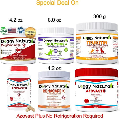 Probiotics for Dogs and Cats - Max-Strength with15 Strains Pre &Probiotics Digestive Health, Increase & Maintain Proper Gut Flora(Made in USA) 7.4 Oz (6 Billion CFU Per Scoop)