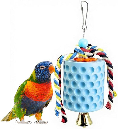 Bird Beak Grinding Stone, KABASI Parrot Chew Toys Calcium Stone with Bells, Chicken Coop Accessories, Cage Toys for Cockatiel Parakeet Budgies Hamster Chinchilla Rabbit African Grey Chick Poultry