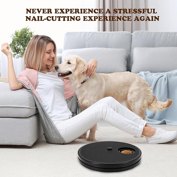 Dog Nail Scratch Board - 3 in 1 Rotatable Round Dog Scratch Pad for Nails with Treat Box, Dog Nail File Toy, Scratching Board for Dogs,Shorten Dog_ Side Nail Easier for Small and Large Dogs