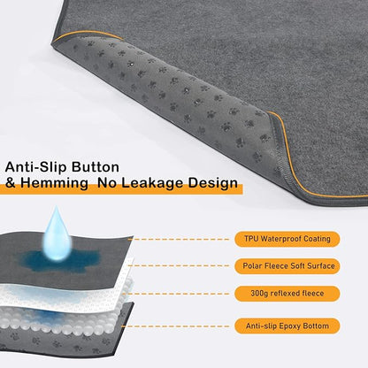 LOOBANI Washable Pee Pad for Dogs, 2 Packs Non-Slip Puppy Training Pads, Fast Absorbent Pet Whelping Pads, Puppy Playpen Mat for Incontinence, Housebreak, Crate, 48x60in, Gray