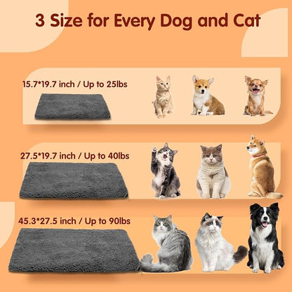 Nobleza Self Heating Pet Pad, Super Soft Thermal Dog Crate Bed Mat for Sleeping, Washable Anti-Slip Self Warming Cat Kennel Pad for Small Medium Large Cats Dogs Indoor Outdoor (Darkgray, L)