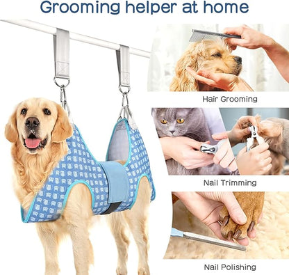 Dog Grooming Hammock, Pet Grooming Hammock Harness for Large Dogs, Dog Hanging Sling for Nail Clipping/Trimming/Cutting