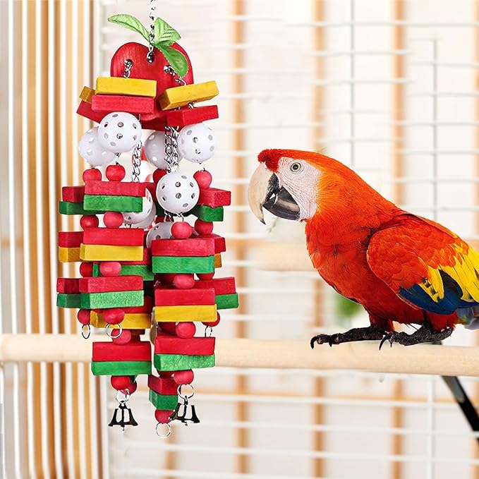 Nature Wood Bird Chewing Toys for Small and Medium Birds - Best for African Grey, Parakeets, Amazon Parrots, Finch, Budgie, Cockatiels, Conures and Love Birds