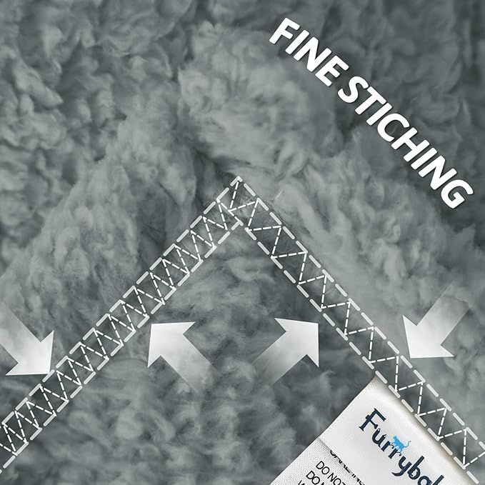 furrybaby Dog Blanket Soft Dog Blankets for Large Dogs Puppy Essentials Washable Sherpa Fleece Cat Blanket 32x40 Inches for Bed Furniture Couch Sofa (Medium, Grey)