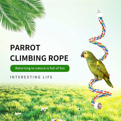 31.5-Inch _ 0.8-Inch Diameter Nipple Style Bird Rope Perch, Bird cage Accessories, Rope perches for Conures,Parrots,Cockatiel,Lovebird,Budgerigar,Parakeet perches Birds Standing Pole