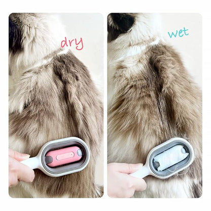 Cat Brush with Water Tank Pet Hair Removal Comb Slicker Brushes for Dogs Cats Grooming Tool Removes Loose Undercoat Mats Tangled Hair Brush for Pet Massage (LongHaired Blue)