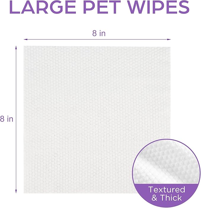 PrimePets Dog Wipes, 400 Count, 8" x 8" Pet Grooming Wipes for Dogs Cats Cleaning Deodorizing, Lavender Scented, Extra Thick Dog Paw Wipes for Sensitive Skin, Clean Ears, Eyes, Butt, Body & Teeth