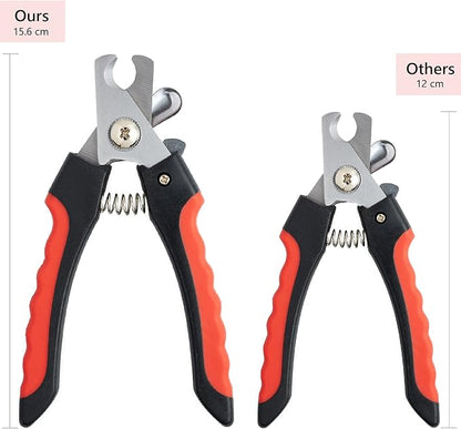 Large Dog Nail Clippers for Medium and Large Sized Dogs (above 10Kgs)-Nail Clipper for Dogs with Nail File, Made of Professional Stainless Steel, Safe and Easy to Use (15.5 cm-6.1 inches)