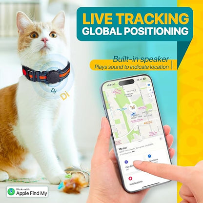 Dog Tracker Collar, No Monthly Fee Cat Tracker Collar(Only iOS), Compatible with Apple FindMy App, Reflective FinderTag Smart Collars, Anti-Lost, Key Finder for Pets/Itemsï¼_OT GPSï¼