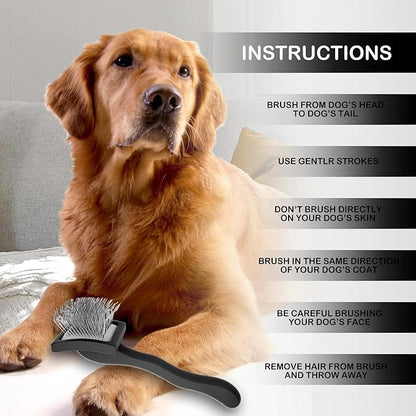 Dog Slicker Brush for Goldendoodles & Golden Doodle Brush for Grooming Kit - Dog Brush for Goldendoodle, Labradoodle, Poodles - Pet Hair Brush for Short & Medium Haired Dogs -Small (Black)