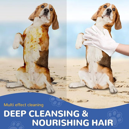 10 Pcs Pet Cleaning Glove Wipes for Dogs & Cats, Hypoallergenic Grooming Wipes, Dog Wipes for Paws and Buttocks, Dog Wipes Cleaning Deodorizing Suitable for Pet Dry Cleaning, Daily Care and Travel