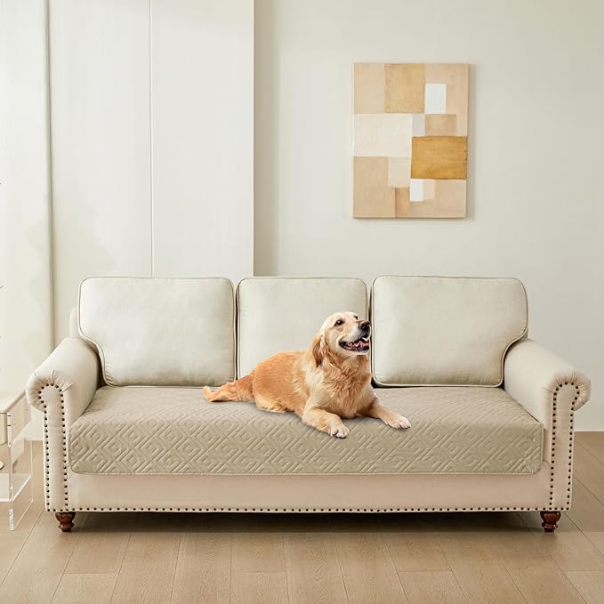 hyha Waterproof Dog Blanket, Soft Pet Bed Blankets, Waterproof Sofa Couch Cover for Dogs Washable, Reversible Pet Couch Covers for Sofa Furniture (30x70 Inch, Taupe/Beige)