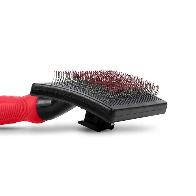 Paw Brothers Self Cleaning Slicker Brush for Dogs and Cats, Dog Brush for Shedding, Slicker Comb for Long Short Haired Pets, Deshedding, Cat Grooming Tool, Large