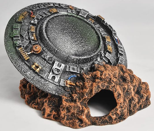 Aquarium Decorations-UFO Fish Tank Accessories for Betta Hide Flying Saucer Creative Medium Fish Tank Decor Reptile Box Landscaping Ornament