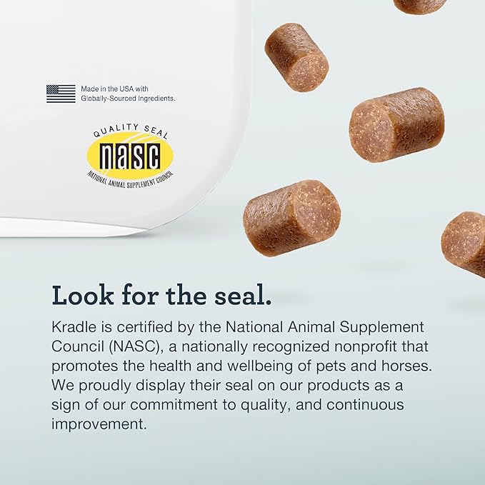 Kradle Calming Chews for Dogs - Anxiety and Stress Support - L-Theanine Ashwagandha GABA - Calming Supplement for Relaxation and Stress - Chicken Flavor- 150 Non-Drowsy Chews