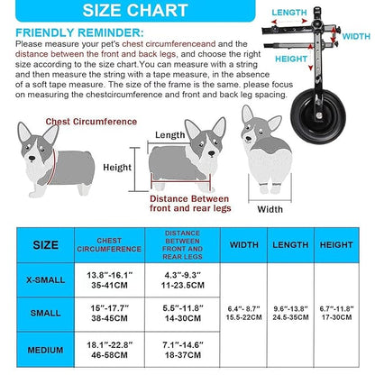 Dog Wheelchair for Back Legs, Dog Wheelchair Cart, Doggy/cat Wheelchair with Disabled Hind Legs Walking, Mobility Aids for Small Pets Hind Limbs, Dog Carts with Wheels, Light Weight,M