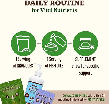 Natural Dog Company Dog Food Topper, Super Greens Dog Multivitamin Powder, Dog Vitamins and Supplements, Boost Immunity & Digestion, Dog Wellness Granules, Nutrient-Rich Food Topper for Dogs, 8 oz