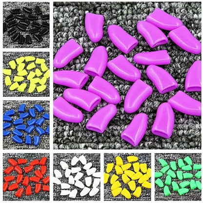 100pcs Dog Nail Caps Dog Caps Dog Nail Covers for Pet Dog Paws with 5pcs Adhesive Glue+5pcs Applications and Instructions