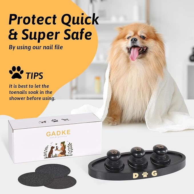 Set of 3 Dog Nail File, Dog Scratch Pad For Nails with 9 Pcs Replaceable Sandpaper, Storage-friendly Dog Nail Scratch Board Pad with Tray, Dog Claw Care Kit For Zesty Paws, Dog Training Accessories
