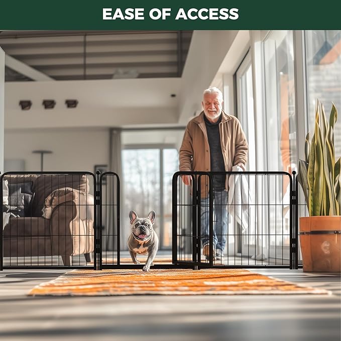 FXW Homeplus Dog Playpen for Indoor Use - Stress-Free and Safe Play, Heavy Duty 24 Inch 12 Panels Dog Pen for Puppies & Small Dogs, Black_atented