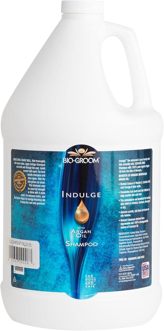 Bio-Groom Indulge Argan Oil Dog Shampoo – Deshedding Dog Bathing Supplies, Puppy Wash, Cat & Dog Grooming Supplies for Sensitive Skin, Cruelty-Free, Made in USA, Dog Products – 1 Gallon